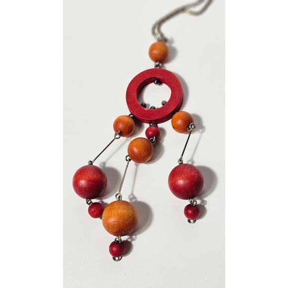 Aarikka Vintage MCM 60s Kaija Aarikka Finland Necklace Persimmon and Tangerine - Picture 2 of 5